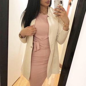 Beige Longline Blazer